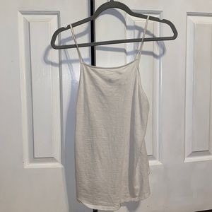 White square neck tank